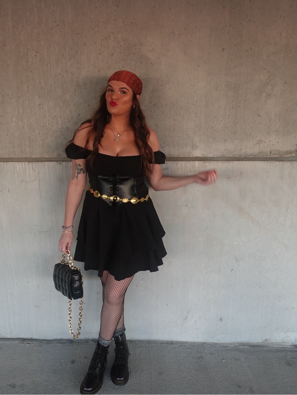 Black Off-Shoulder Tiered Mini Dress